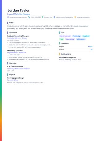 Aurora resume template preview