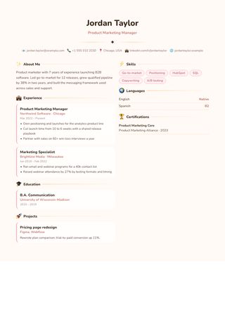 Bloom resume template preview