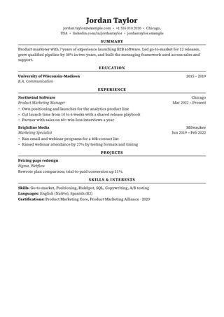 Harvard resume template preview