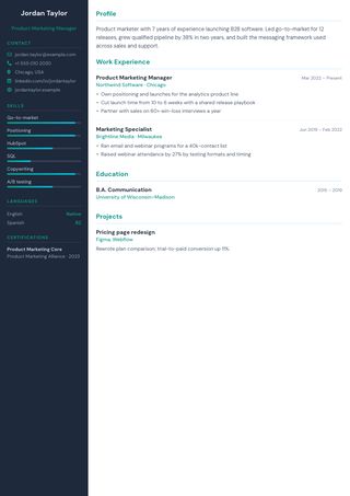 Modern resume template preview